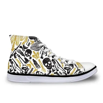 

Skeleton Print Shoes Male Shoes Casual Shoes Fashion Men's High Canvas Shoes Comfortable Outdoor Sports Teen