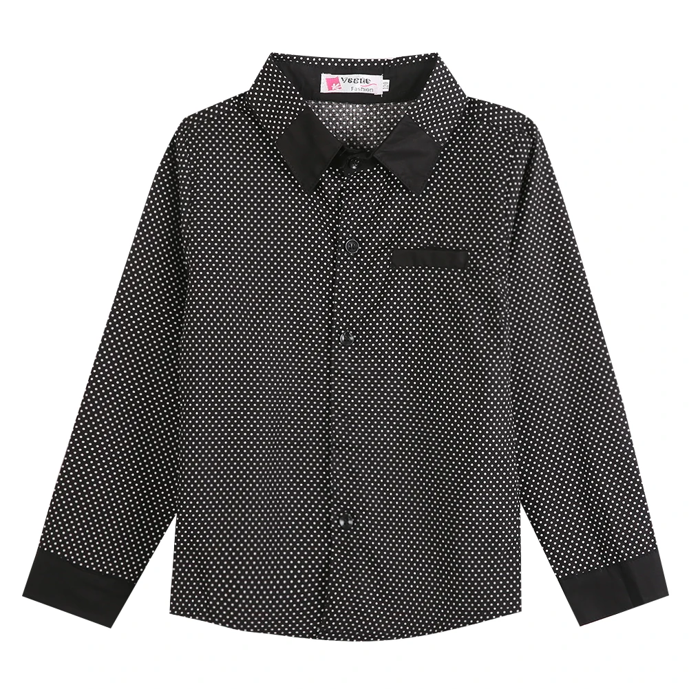 Pudcoco/строгий хлопковый топ для маленьких мальчиков; Простая Повседневная рубашка с длинными рукавами и лацканами; вечерние рубашки из хлопка; Одежда для мальчиков