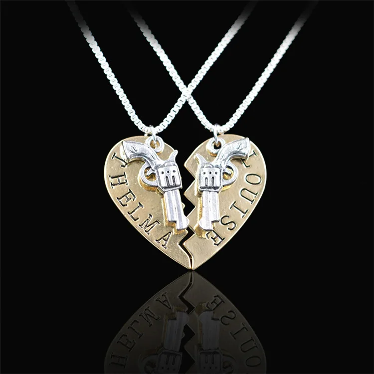 Fashion Hot Best Friends Necklace BFF Set Pendant Alloy Creative Birthday Gift Best friend Heart-shaped bff Couple necklace - Окраска металла: style-18