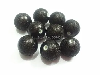 

New Wrinkle Beads ! 20mm 100pcs/lot White Acrylic Solid With Black Wrinkle/Stardust Effect Beads