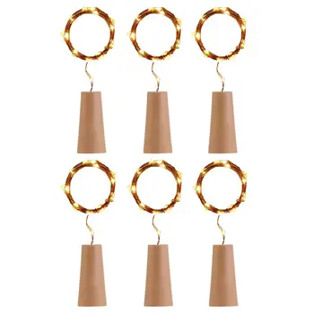 

6pcs 1M LED Copper Wire Corker String Fairy Lights for Glass Craft Bottle New Year/Christmas/Valentines Wedding Decoration