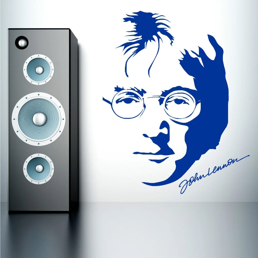 John Lennon vinilo Wall Art sticker Decal personalizar colores disponibles negro blanco verde papel pintado mural