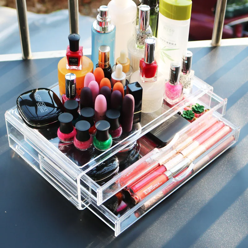 

Transparent Acrylic Storage Drawer Makeup Organizer Table Jewelry Cosmetic Storage Box Home Sundries Storage Holders Large Size