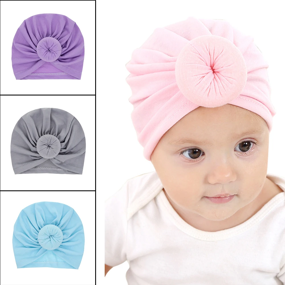 Lovely Infant Baby Cotton Cap Toddler Turban Knot Bunny Ear Hat Kids