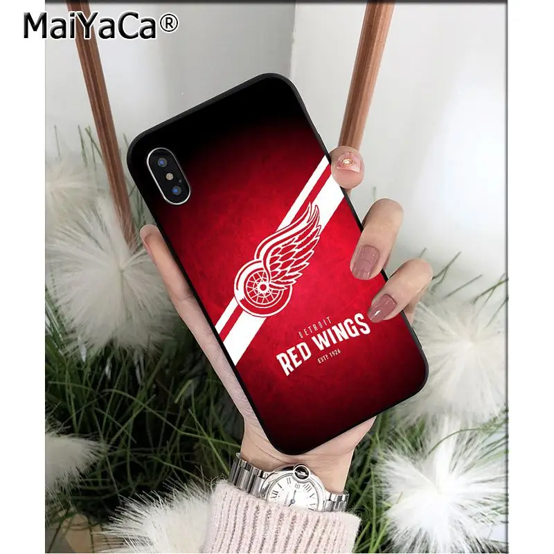 MaiYaCa Detroit Red Wings TPU мягкие Аксессуары для телефонов Чехол для iPhone 6S 6plus 7 7plus 8 8Plus X Xs MAX 5 5S XR