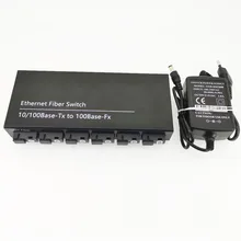 6F2E 10/100 м Ethernet коммутатор 6 оптоволоконный порт 25 км 2 UTP RJ45 Быстрый Erhetnet волоконно-оптический коммутатор с 5 в 2 А источник питания