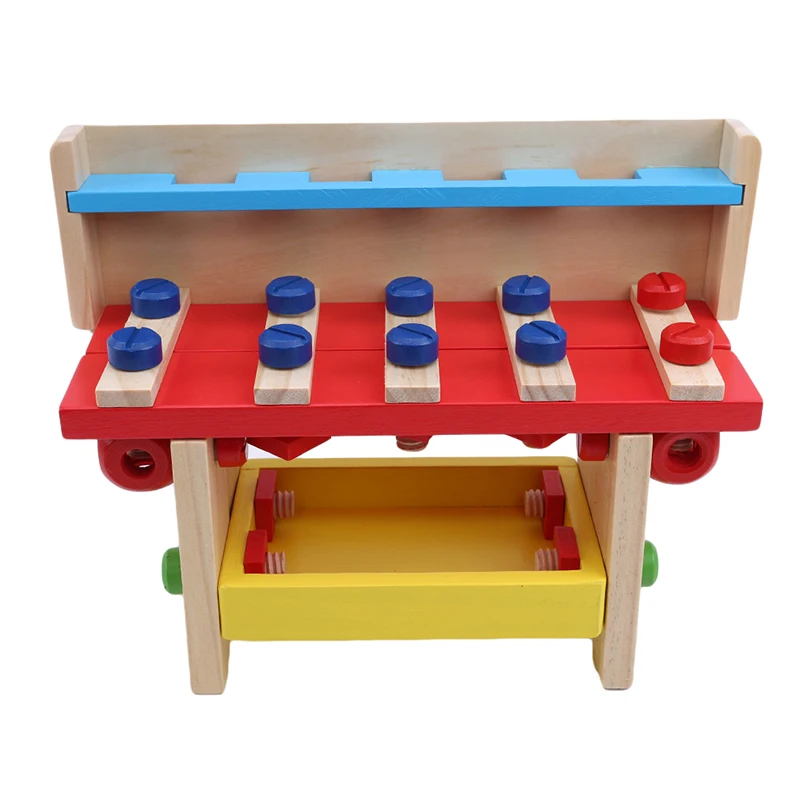 Деревянный Интеллектуальный набор инструментов, коробка для обслуживания, строительные инструменты для столярных работ, восприятие цвета, игрушка для детей, обучающая игрушка для детей