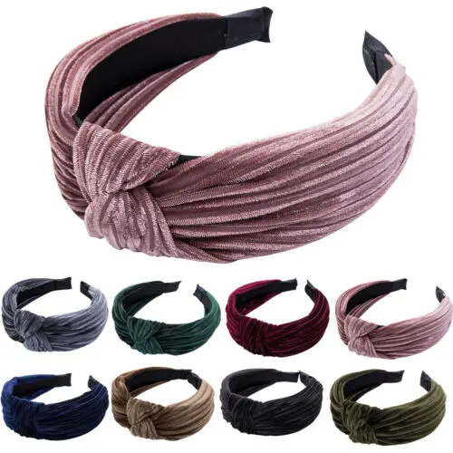 

Women Fabric Hairband Twist Bow Knot Cross Headbands Headwear Girl Velvet Hair Band Lady Headwear
