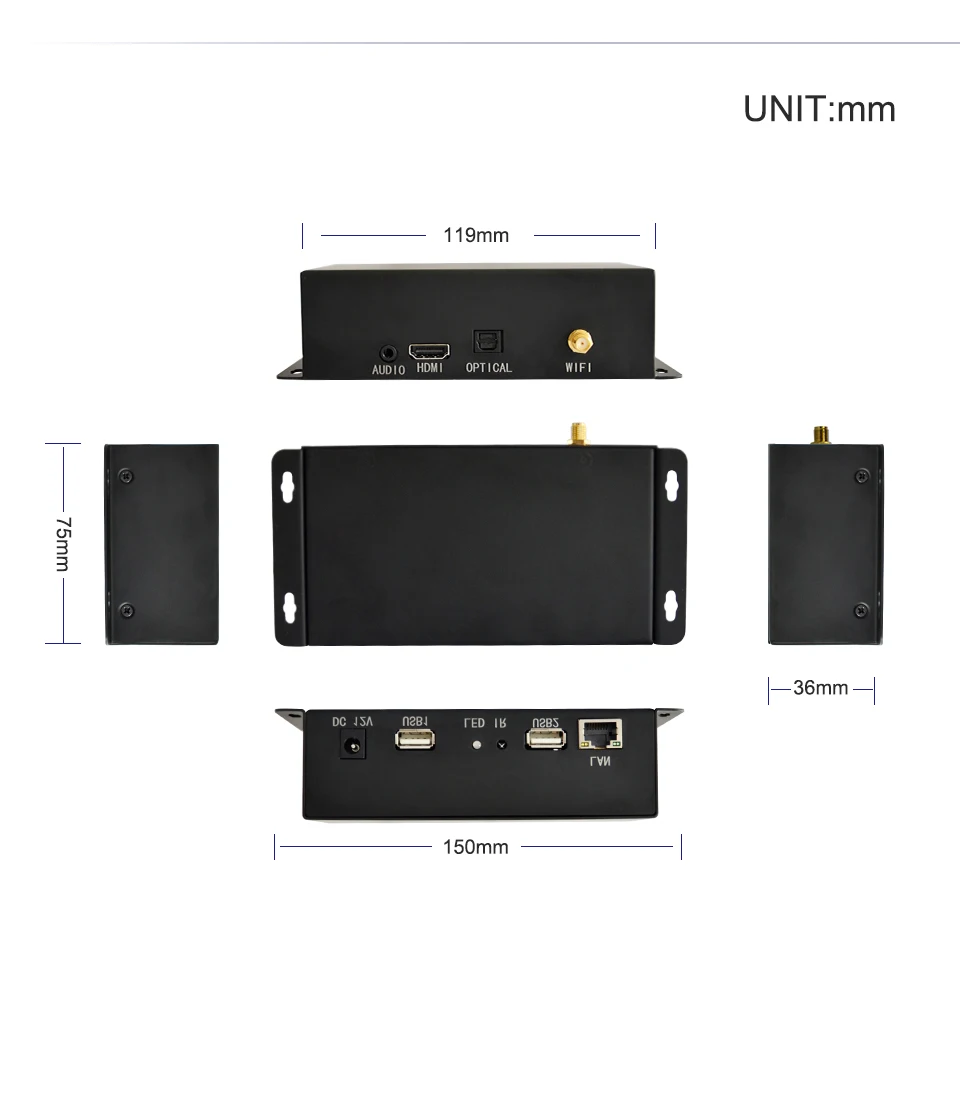 MPC1920-Network сетевой hd металлический корпус Lanmade медиаплеер usb CMS сетевой сервер коробка