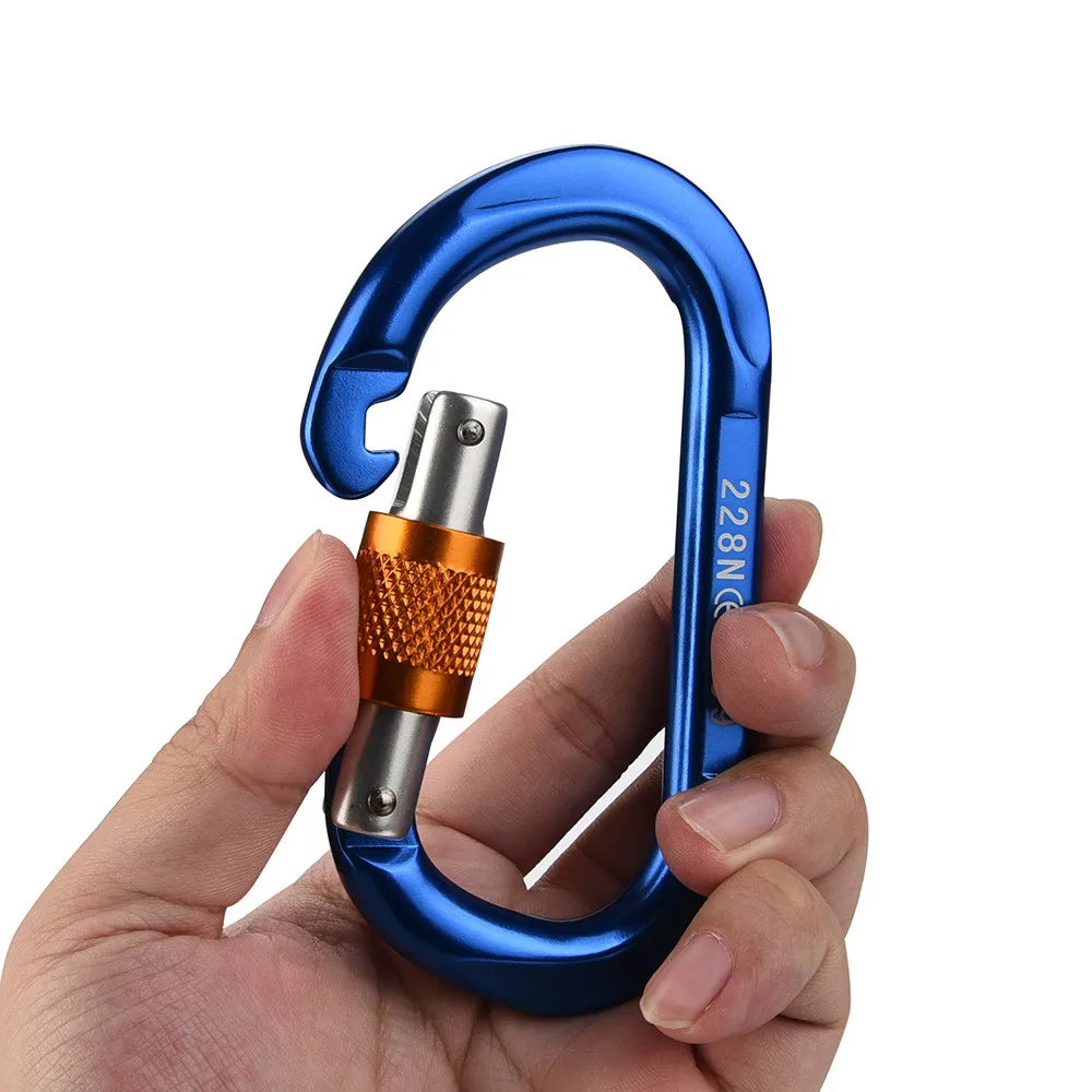 

Carbine karabiner O-Shaped Climbing Carabiner Screw Lock Protection Rock Climbing Rappelling Mousqueton Climbing Equipment c614