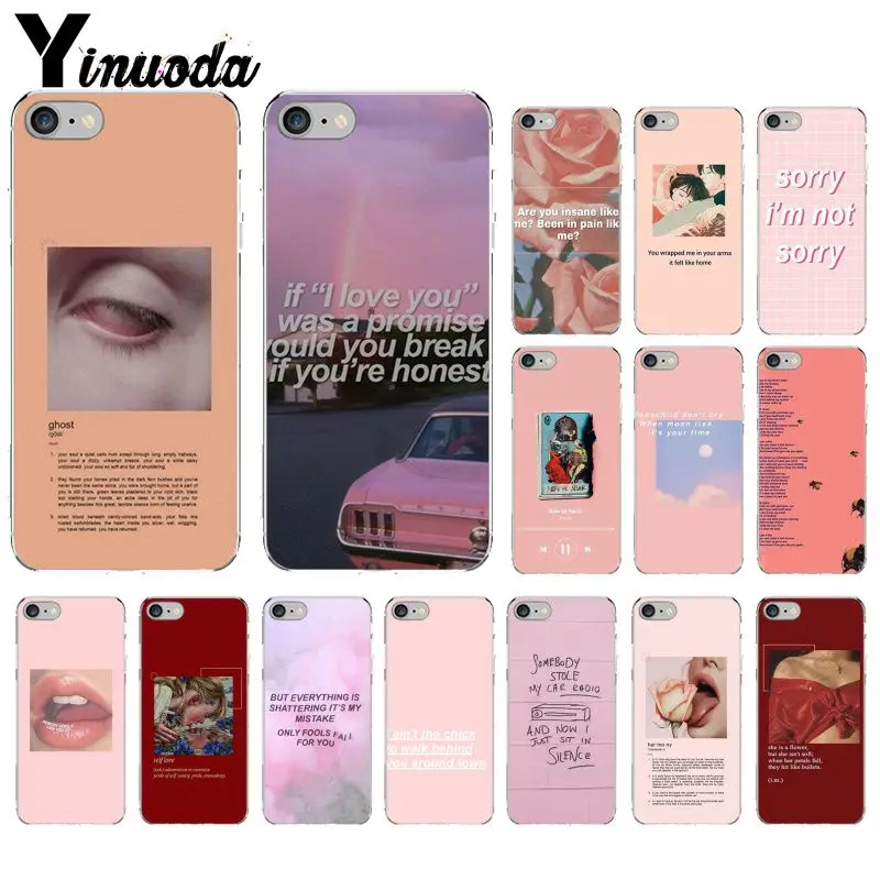 

Yinuoda Pink Aesthetics songs lyrics Aesthetic Silicone TPU Phone Cover for iPhone X XS MAX 6 6s 7 7plus 8 8Plus 5 5S SE XR