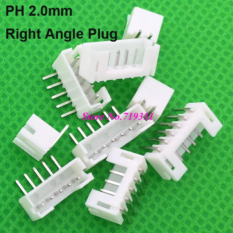100 шт. Micro Mini JST PH 2 0 мм 2/3/4/5/6/7/8/12 контактный вертикальный штекер прямоугольный