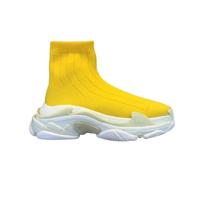 Модные эластичные носки на платформе; женская обувь; нескользящая спортивная обувь с круглым носком; дышащая повседневная женская обувь на ...