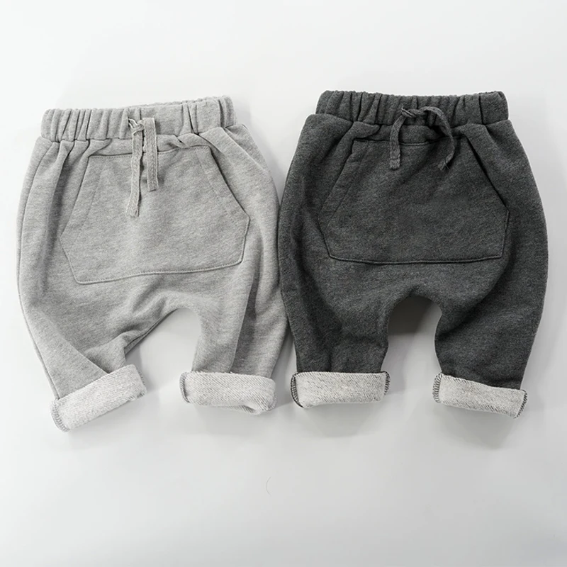 Штаны-шаровары для новорожденных и малышей однотонные или детские штаны с принтом на осень или весну