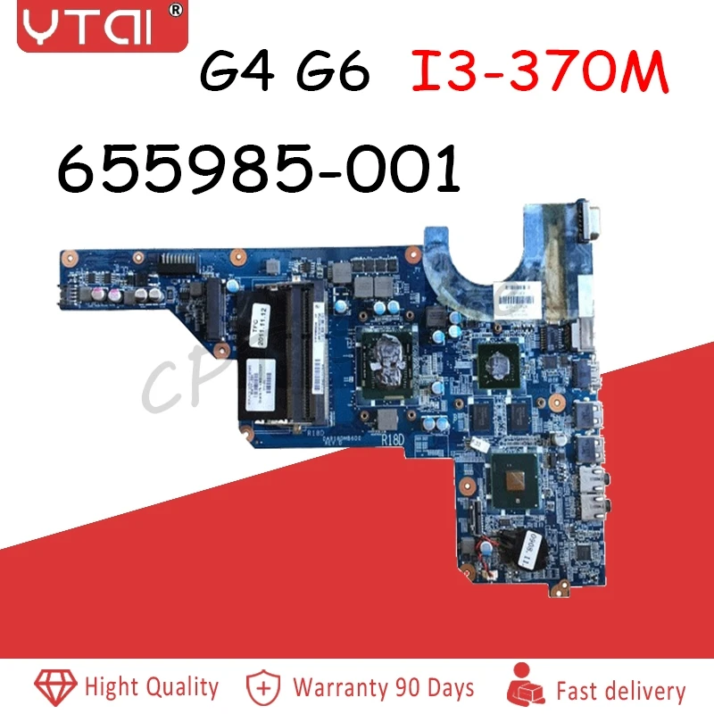 

655985-001 G6-1000 motherboard for HP G4 G6 G7 Laptop Motherboard DAR18DMB6D0 I3-370M 520M 1G OK Free Shipping