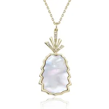 2019 Hot Sale Pineapple Pendant Necklace for Women Fashion Chic Jewelry Natural Mother of Pearl Shell Necklace women's necklace 2019 Hot Sale Pineapple Pendant Necklace for Women Fashion Chic Jewelry Natural Mother of Pearl Shell Necklace women's necklace