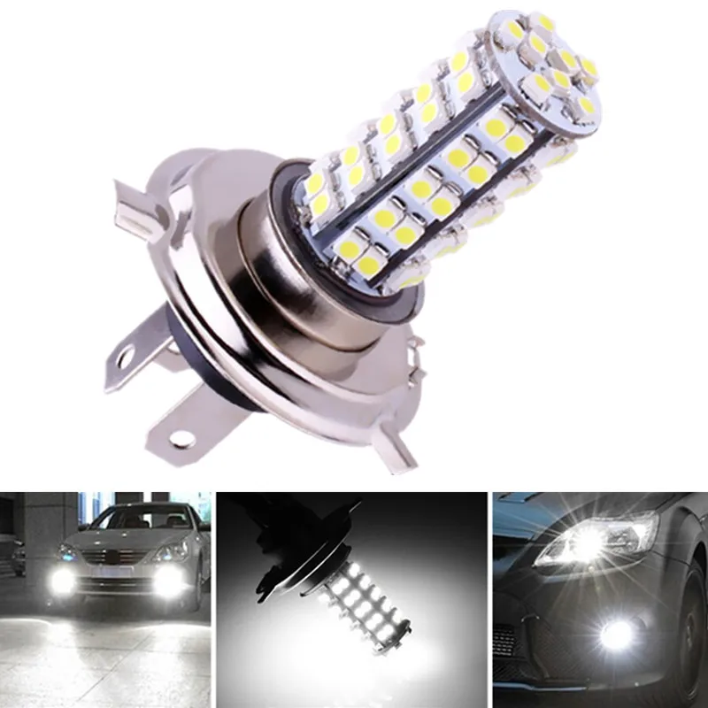 

20pcs H4 68 SMD White Fog Signal Tail Driving LED Lamp Bulb Auto car led bulbs Car Light Source parking 12V 6000K Head Lamps