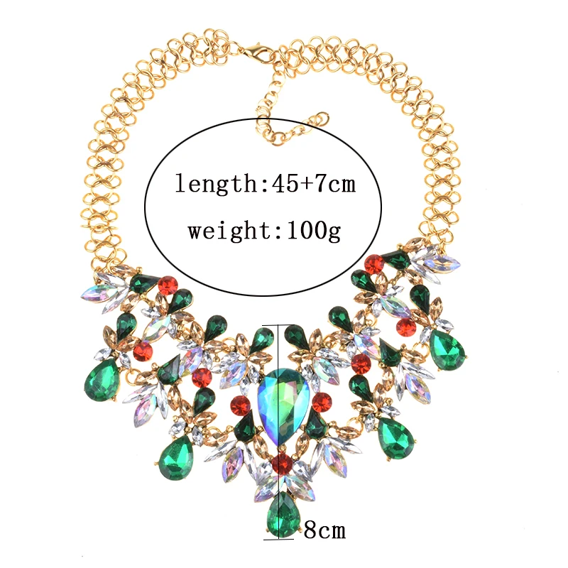 Женское модное многослойное массивное ожерелье с цветным цветком в стиле бохо, массивное ожерелье с драгоценными камнями, роскошное Брендовое ювелирное изделие