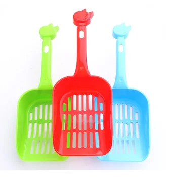 

210pcs/lot Free shipping Wholesale pet litter shovel cat litter scoop cute cat head design PP WA0778