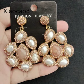 

5 Pairs Geometric Nature Pearl Drop Earings Women Luxury Earrings Fashion Indian Jewelry 2019 Trendy Statement Earrings Brincos