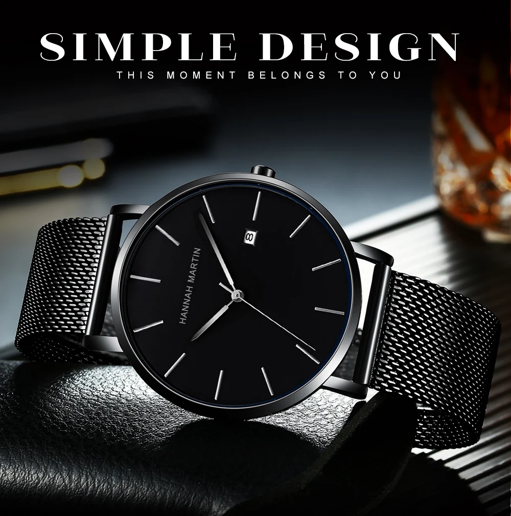 Мужские часы Топ бренд Япония Кварцевые Move Мужские t водонепроницаемые наручные часы Модные Бизнес Роскошные ультра тонкие мужские часы relogio