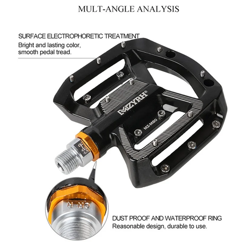 1 единиц, велосипед Плоские Педали на платформе педаль из алюминиевого сплава велосипедов MTB дорожный Велоспорт велосипед опорная педаль велосипеда оси Хромомолибденовая сталь