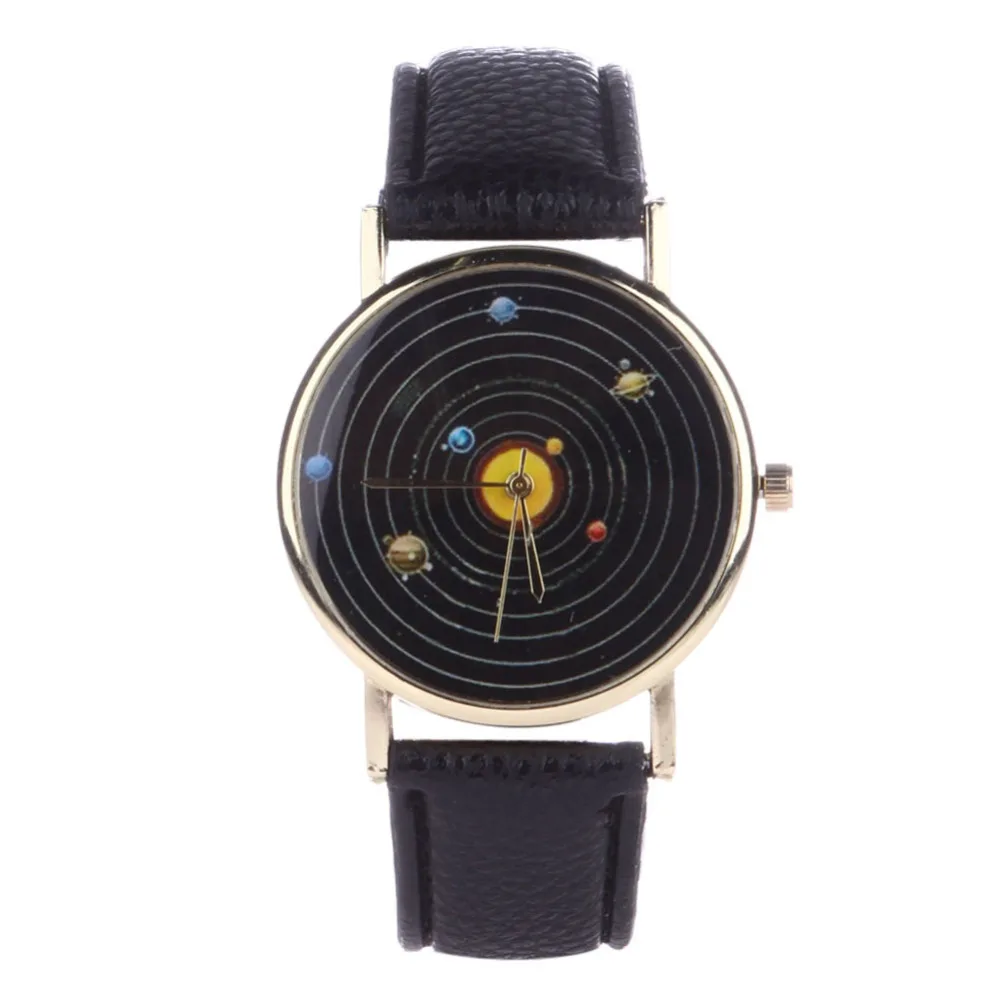 

Women's Watches 2017 Casual Watch Men Women Watches Solar System Leather Clock Ladies Men's Watch Relogio Feminino Relogios