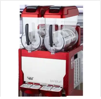 

Red Commercial 2 Tank Frozen Drink Slush Slushy Making Machine Smoothie Maker