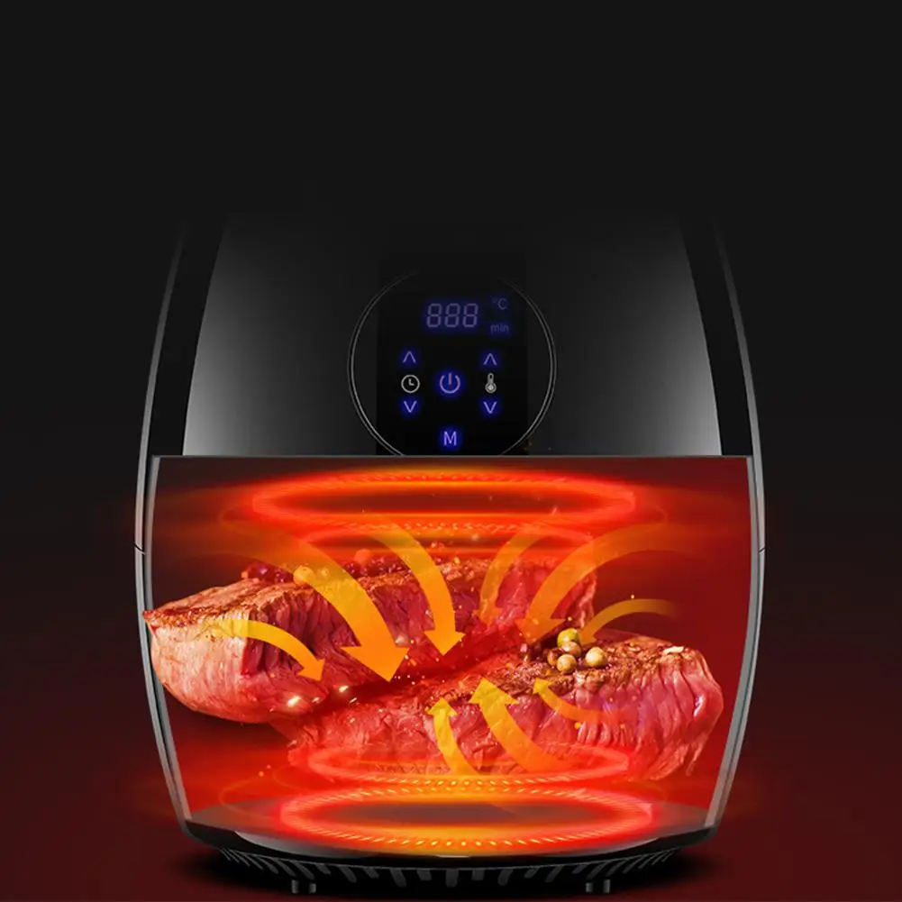 Adoolla 220V 3.8L Household Intelligent Touch Screen Smoke-Free Electric Fryer