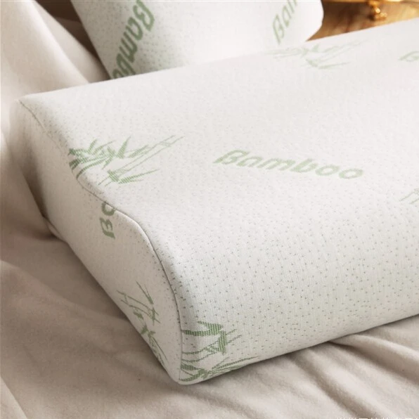 Бамбуковое волокно подушки для шеи белый шейки Здоровье и гигиена медленный отскок памяти подушка из вспененного материала массажер GI671825