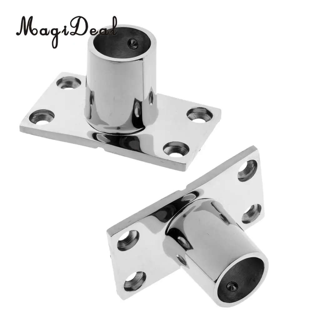 Durable 2x Boat Hand Rail Fitting 90 Deg 1` Stanchion Base Marine Stainless Steel for Kayak Canoe Boat Dinghy Yacht Accessories