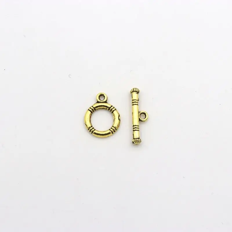 

10 set Antique Gold Silver Bronze Stripe Round OT Clasps Toggle For Jewelry Making Diy Bracelet Needlework Accessories Wholesale