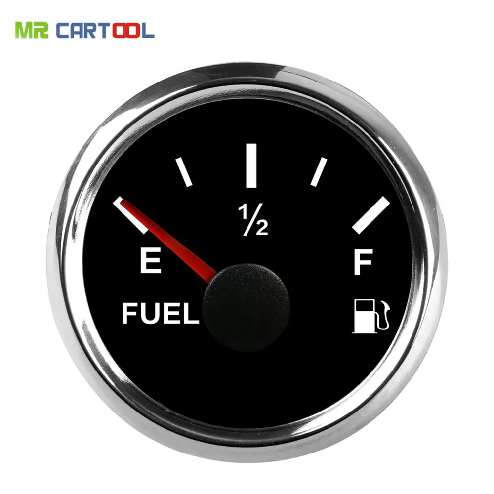 Universal 52MM 2" Car Digital Fuel Gauge E 1/2 F Fuel Level Sensor Auto Meter Gauge 0 190ohm