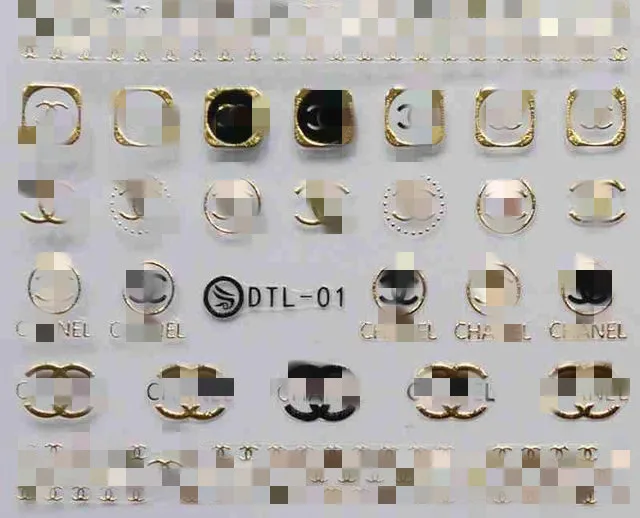

Newest 3 sheet 12 type Gold/Silver Nail Stickers Designs Gummed 3D Nail Art Stickers Decals Makep Art Decorations DTL01-12