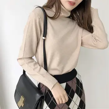 

women's clothing 2019 new arrival women spring autumn turtleneck slim knitted sweaters women slim bottom pullovers sweater