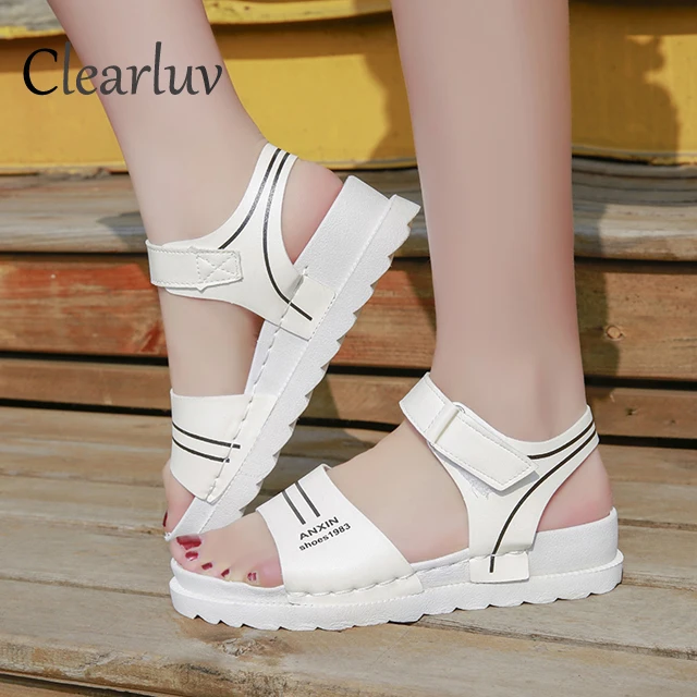 

Summer fashion casual thick bottom Roman sandals high heel soft bottom wild non-slip wear-resistant wedge heel flat sandalsC0946