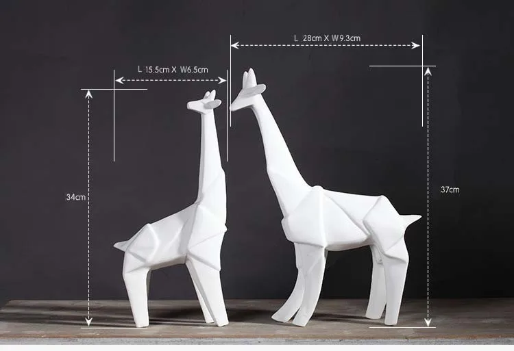 Минималистичная оригами керамическая статуя жирафа оленя домашний декор фарфоровые статуэтки Животных Художественный офис/свадебный Декор Орнамент