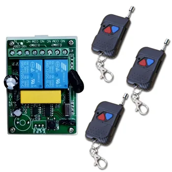 

AC 110V-220V 2 CH 2CH RF Wireless Remote Control Switch Remote Receiver Wireless Transmitter,315 433 MHz