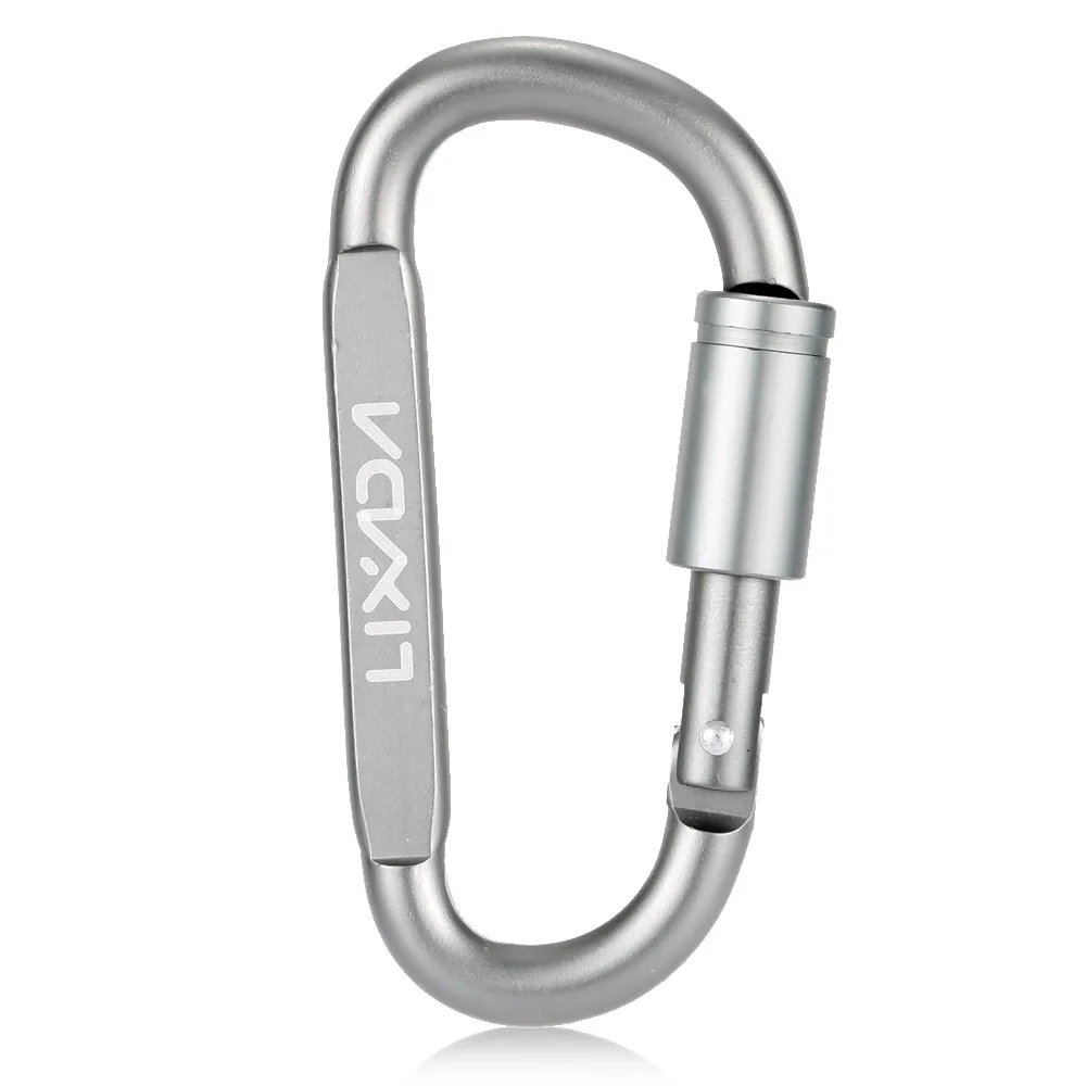 

Lixada 1pc Camping Carabiner Aluminum D-ring Locking Climbing Carabiner Screw Lock Hanging Hook Buckle Keychain Outdoor Tool