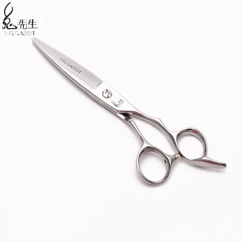 

6" 17cm 440C Mr Rabbit Micro Sawtooth Silver Hairdressing Scissors Haircut Set Cutting Shears Professional Hair Scissors M9123