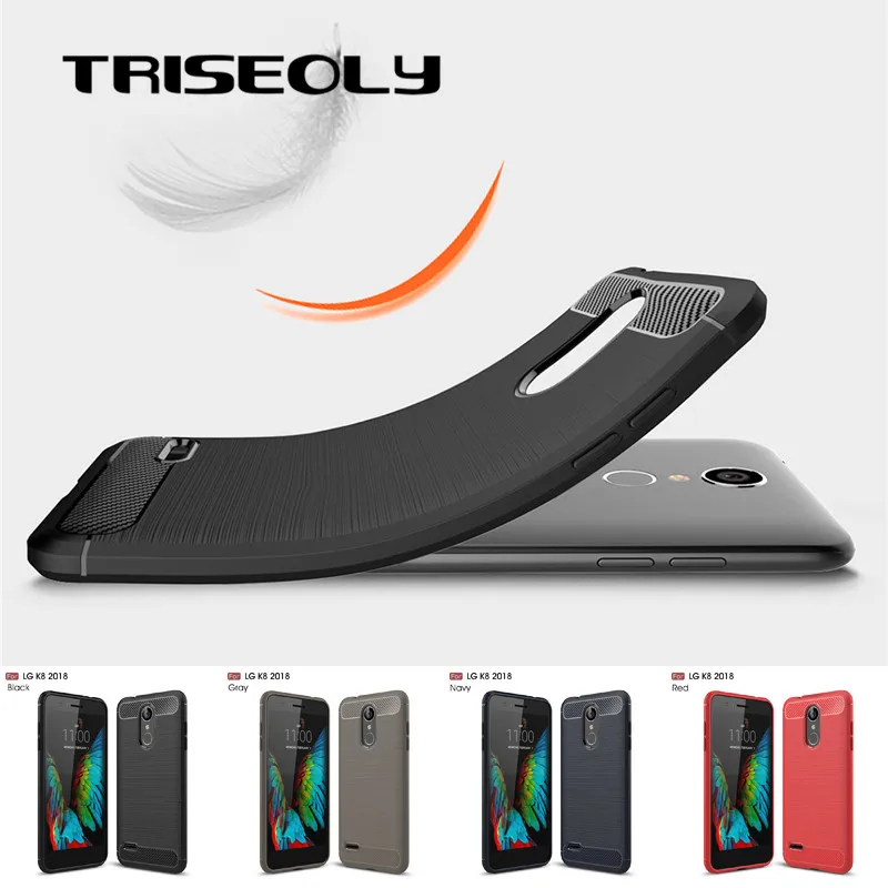TRISEOLY 5 0 &quotдля LG K8 (2018)/K9 чехол из углеродного волокна матовый ТПУ резиновый для