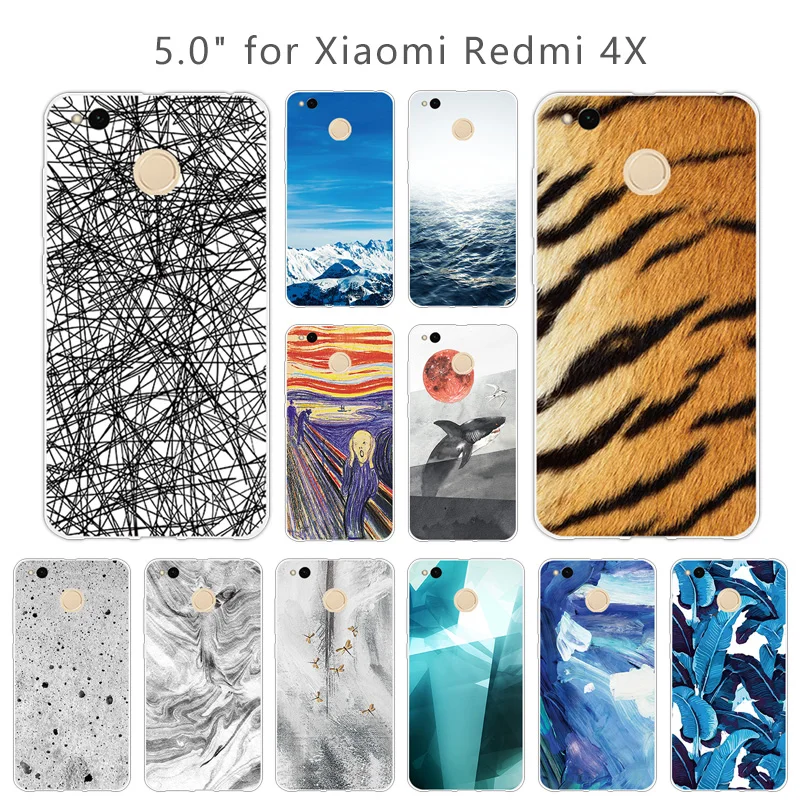 For Xiaomi Redmi 4X Soft Silicone TPU Landscape Back Cover 4 X Phone Cases 5.0 inch for Capas |