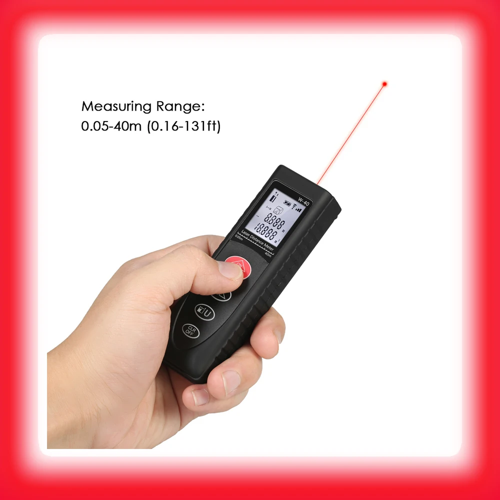Kaufen 40 mt 60 mt Laser entfernungsmesser Digitale Laser Abstand Meter batterie powered laser range finder band entfernungsmesser test werkzeug