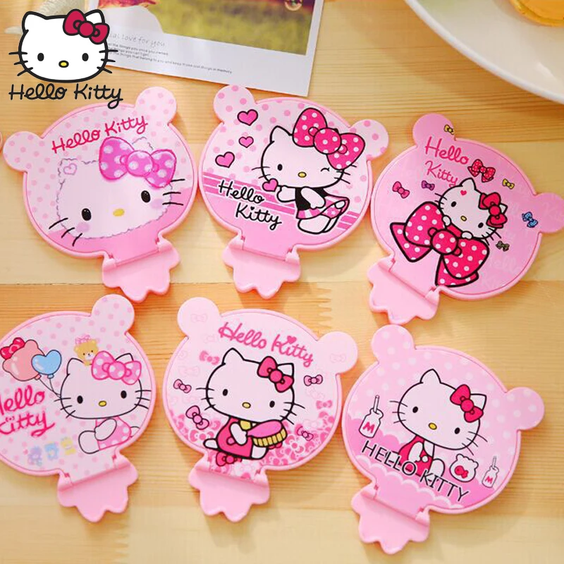 

Hello Kitty 1PCS Mini Makeup Compact Pocket Floral Mirror Portable Folding Make Up Mirror Women Cosmetic Cosmetic Mirrors Gift