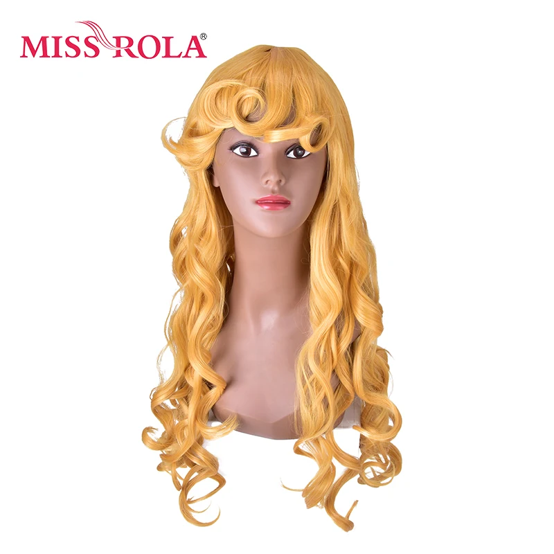 Miss Rola 80cm Long Romance Curly Synthetic One Piece Orange Yellow Cosplay Wig 100 High
