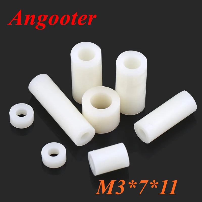 100PCS 3mm ID White ABS Plastic Non-Thread Standoff Spacer Washer For M3 Screw