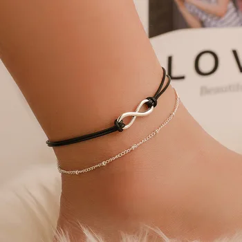 

Time Limited 8 Word Anklet Bracelet Bohemian Foot Chain Black Rope Beach Anklet Ornaments Anklets For Women Jewelry Accessories