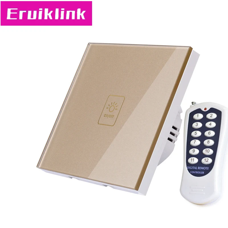 EU/UK Standard 1/2/3 Gang 1 Way Remote Control Light Switch RF433 Wall Touch 220V for Smart Home | Обустройство дома