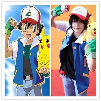 

Custom Ash Ketchum Jacket Hat And Gloves Pokemon Cosplay Costume