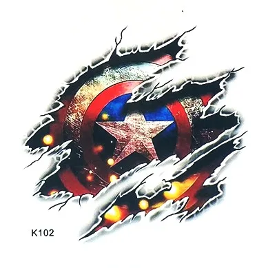 

Waterproof Temporary Tattoo Sticker captain America Batman shield flash tatoo fake tatto Hand Foot Arm for kid child men women